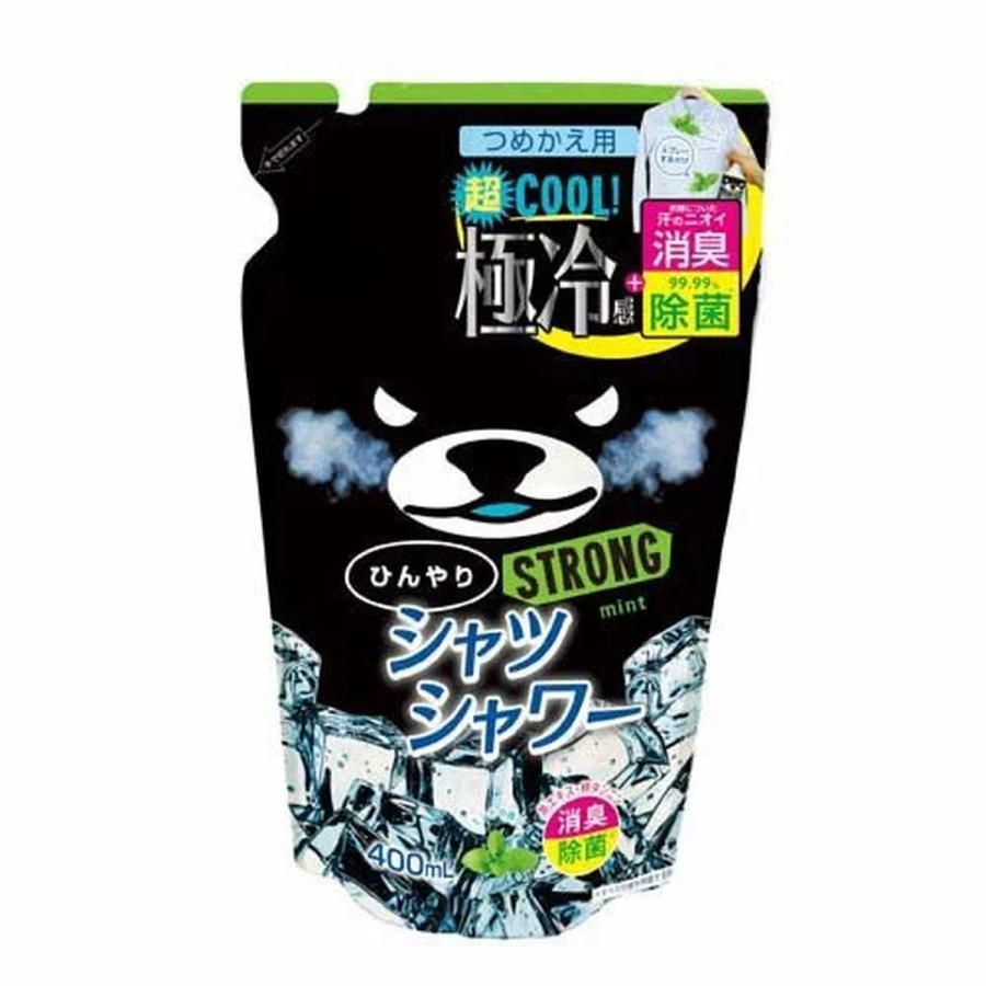 訳あり 24個セット バラ ひんやり シャツシャワー ストロング ミント つめかえ用 400ml ×24個セット 北海道|沖縄|離島発送不可