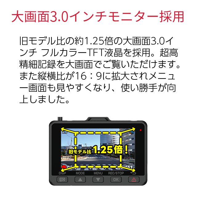 前後カメラ SDカードフォーマット不要