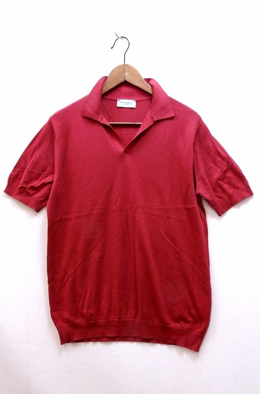 【215158】JOHN SMEDLEY ジョン スメドレー  半袖 スキッパー コットンニット サマーニット メンズ  M