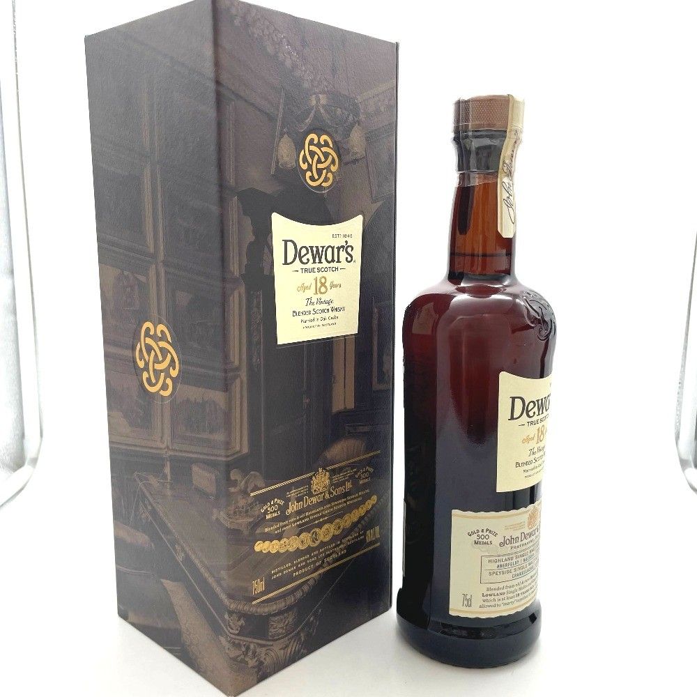 デュワーズ - デュワーズ ウイスキー 18年 赤文字ラベル 推定2000年代後半ごろ TRUE SCOTCH 表記 ブレンデッド スコッチ 750ml 40% 洋酒 古酒 未開栓 デュワーズ - デュワーズ ウイスキー 18年 赤文字ラベル 推定