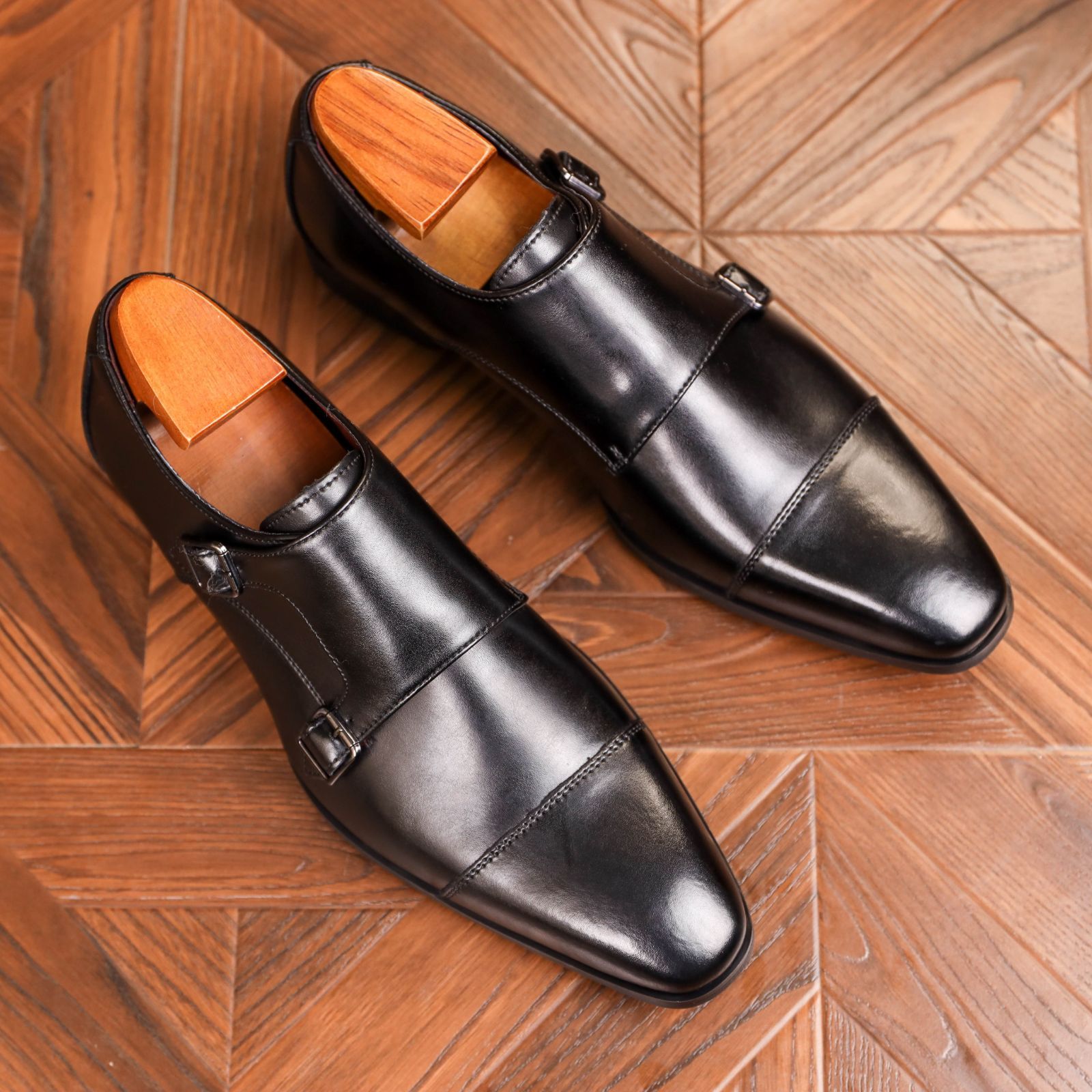 SANTOS ダブルモンク ストラップシューズ レザー　ドレスシューズ　ビジネス CARLOS】ダブルモンクストラップシューズ（シューズ）｜SANTONI