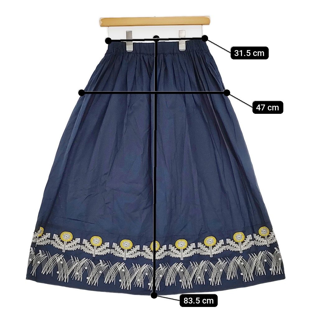 【新品タグ付】マーブルシュッド 刺繍ロングスカート marble sud 新品 EMB zassou Skirt 雑草 刺繍 定価23100円 ギャザー