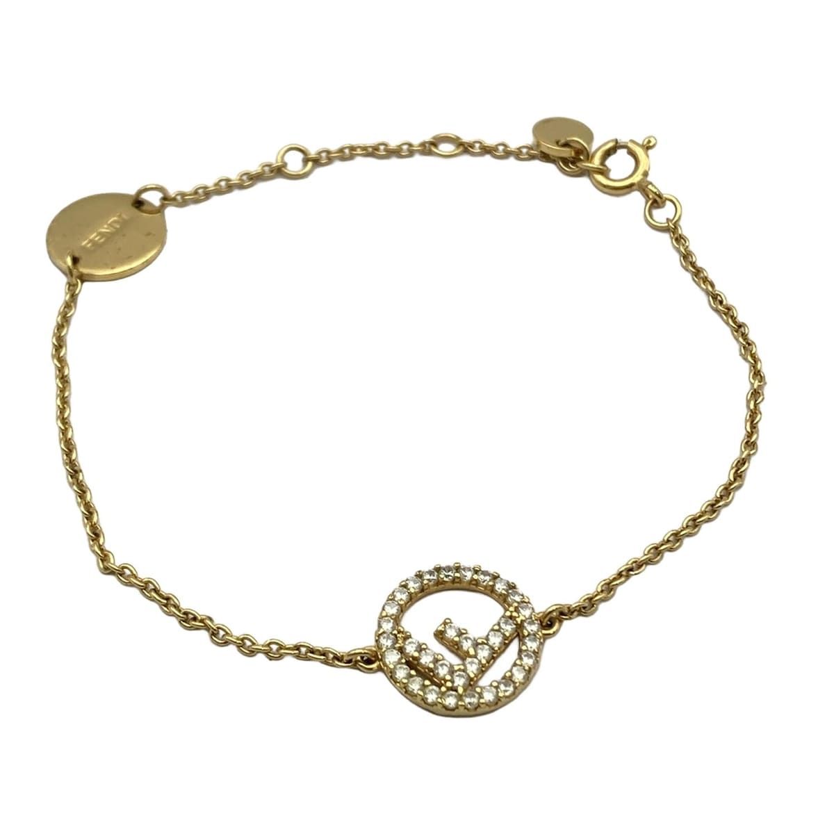 美品❣️定価58300円FENDIフェンディブレスレットレディースブランドゴールド FENDI(フェンディ) ブレスレット美品 - ゴールド×クリア F