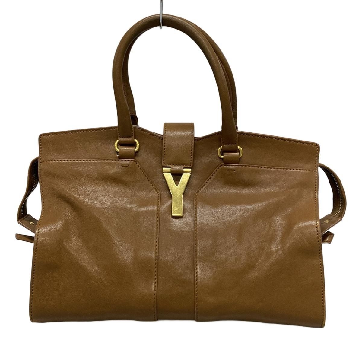 YvesSaintLaurent rivegauche (YSL)(イヴサンローランリヴゴーシュ) ハンドバッグ CABAS CHYC(カバスシック)  279079 ブラウン レザー - メルカリ