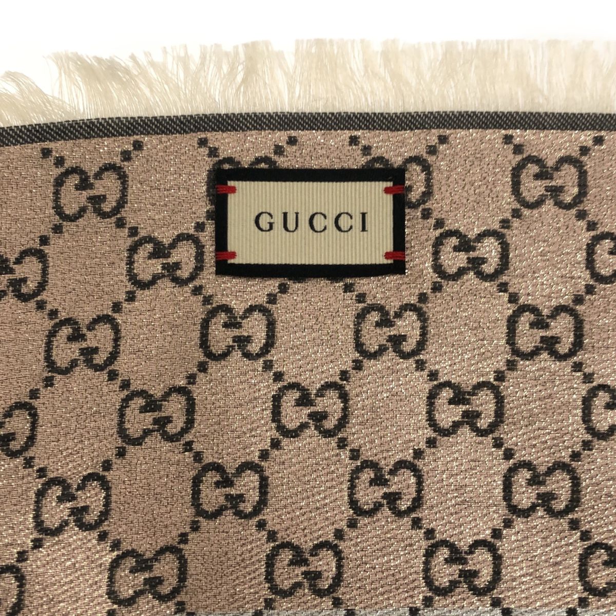 ストール GUCCI グッチ GGジャガード ショール グレー マルチカラー