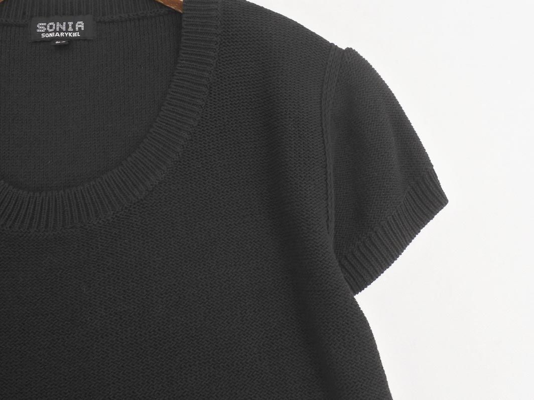 #anc ソニアリキエル SONIARYKIEL アンサンブル ツーピース ニット リブニット 38 黒 レース ビジュー 日本製 レディース [950455] 000000009134_ghsxkS4.jpg