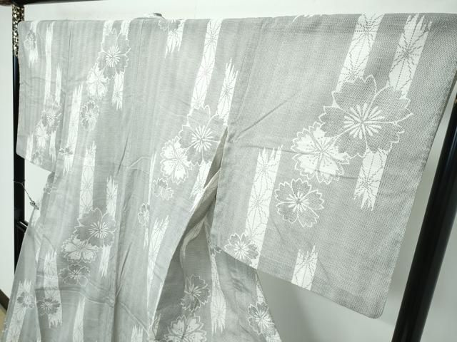 平和屋着物■極上　夏物　ファッションデザイナー　コシノジュンコ　小紋・浴衣兼用　舞花文　綿紅梅　逸品　CZAA3168s5 平和屋着物□極上 夏物 ファッションデザイナー コシノジュンコ 小紋