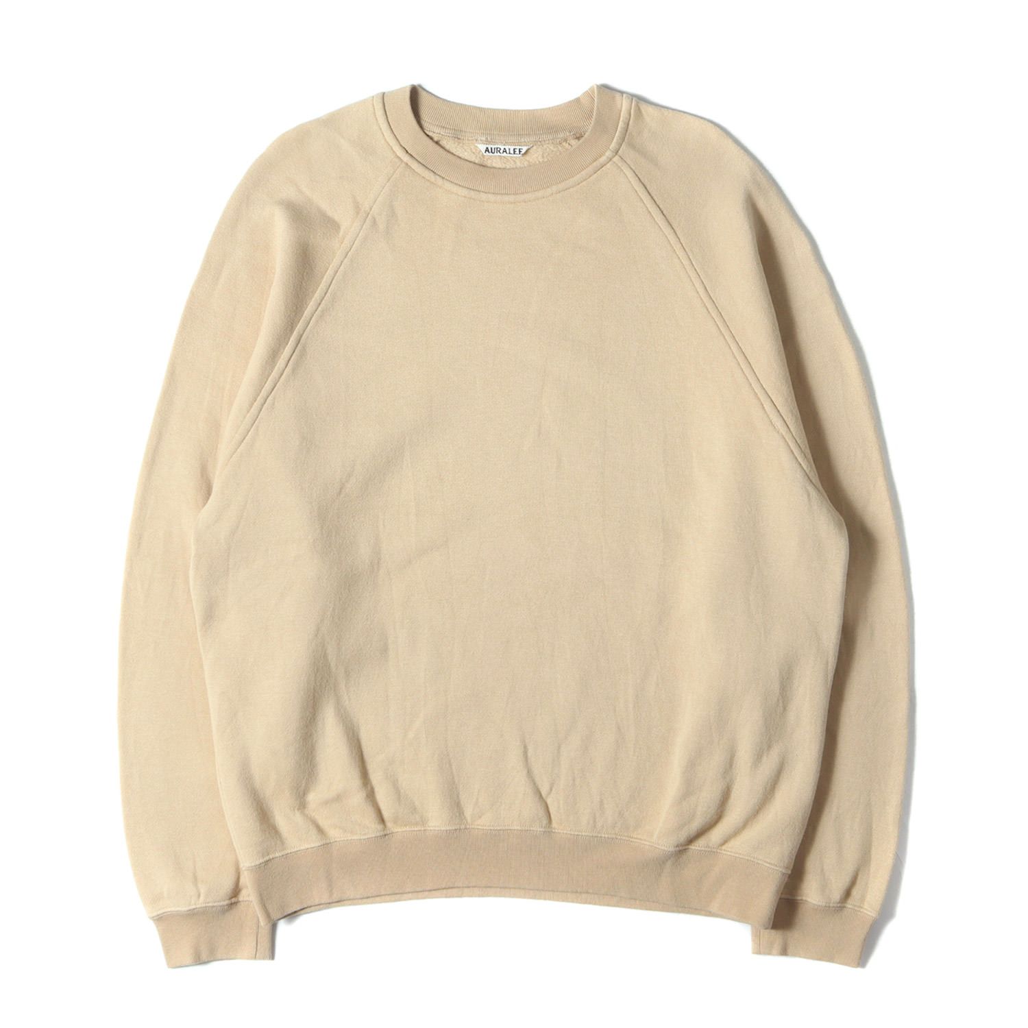 AURALEE オーラリー スウェット サイズ:3 22AW ラグラン スウェットシャツ (FLUFFY SWEAT P/O A22AP01LU) / 裏起毛 ベージュ トップス トレーナー【メンズ】