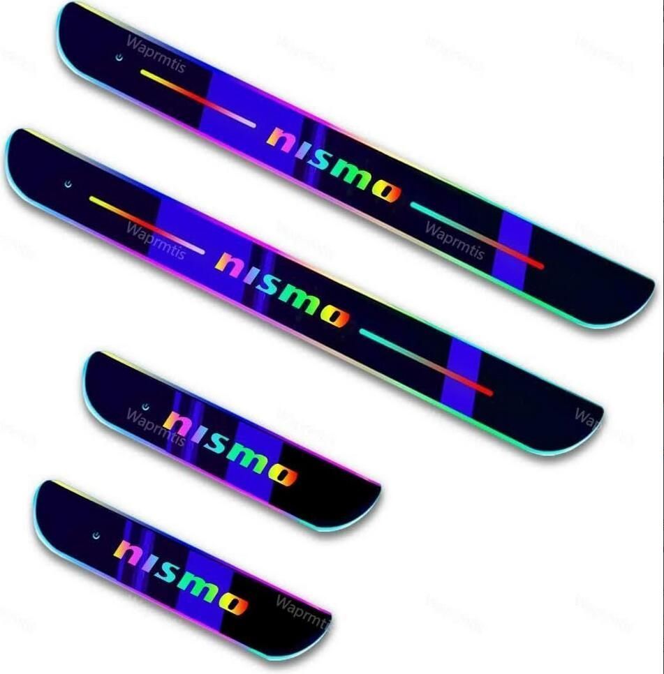 ニスモ nismo 7色 LED流れる アクリル製 自動変色 USB充電 マグネット 赤外線センサー自動スイッチで自動点灯消灯 LED発光 自動車