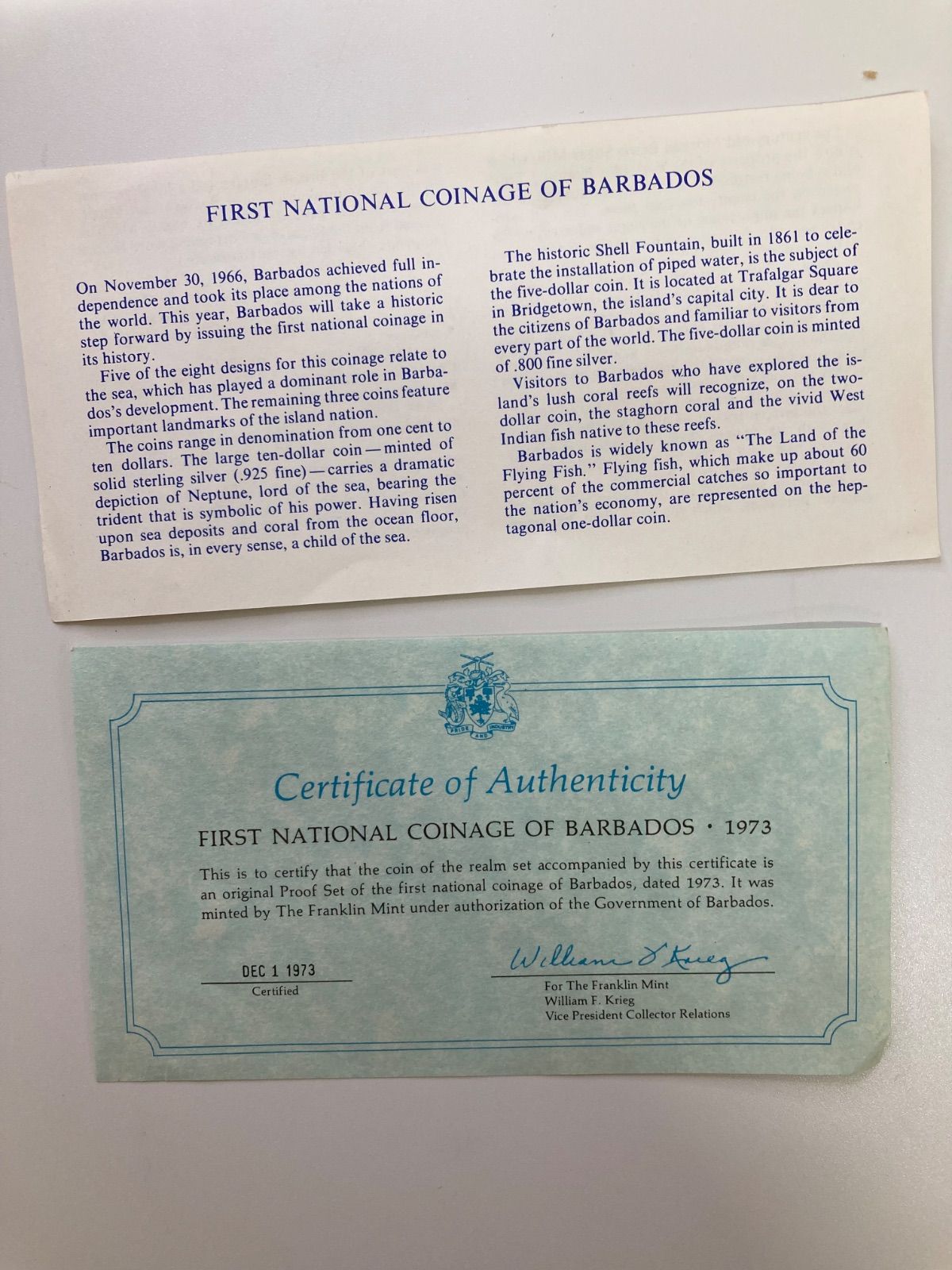 フランクリンミント　バルバドス 旧貨幣セット 銀メッキ フランクリンミント バルバドス 旧貨幣セット 銀メッキ M249