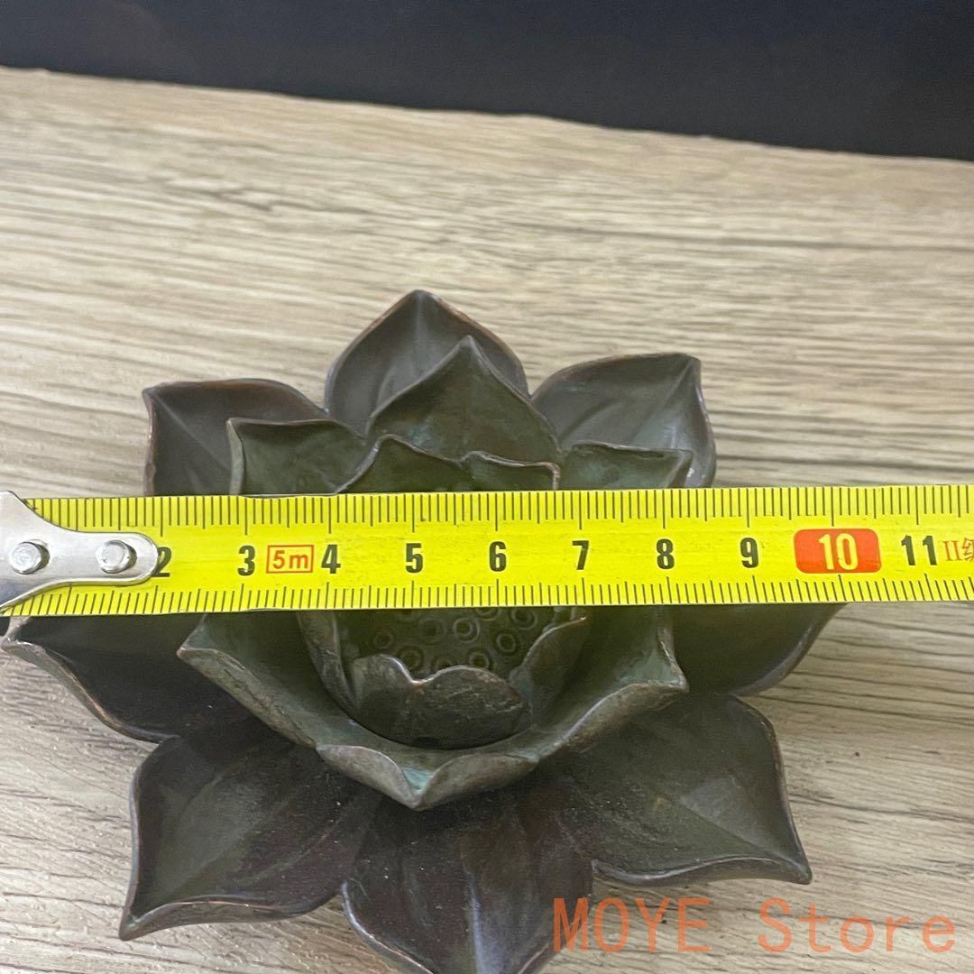 銅 細工 蓮華燭台香挿 禅意蓮花倒流香茶道具 香道具 装飾品 工芸