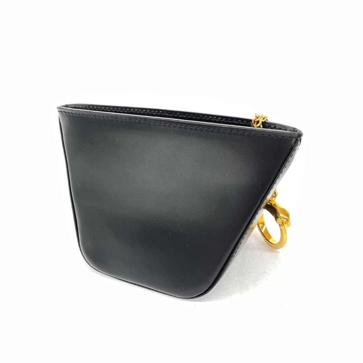 美品 Cartier カルティエ パンサー ポーチ ブラック レザー