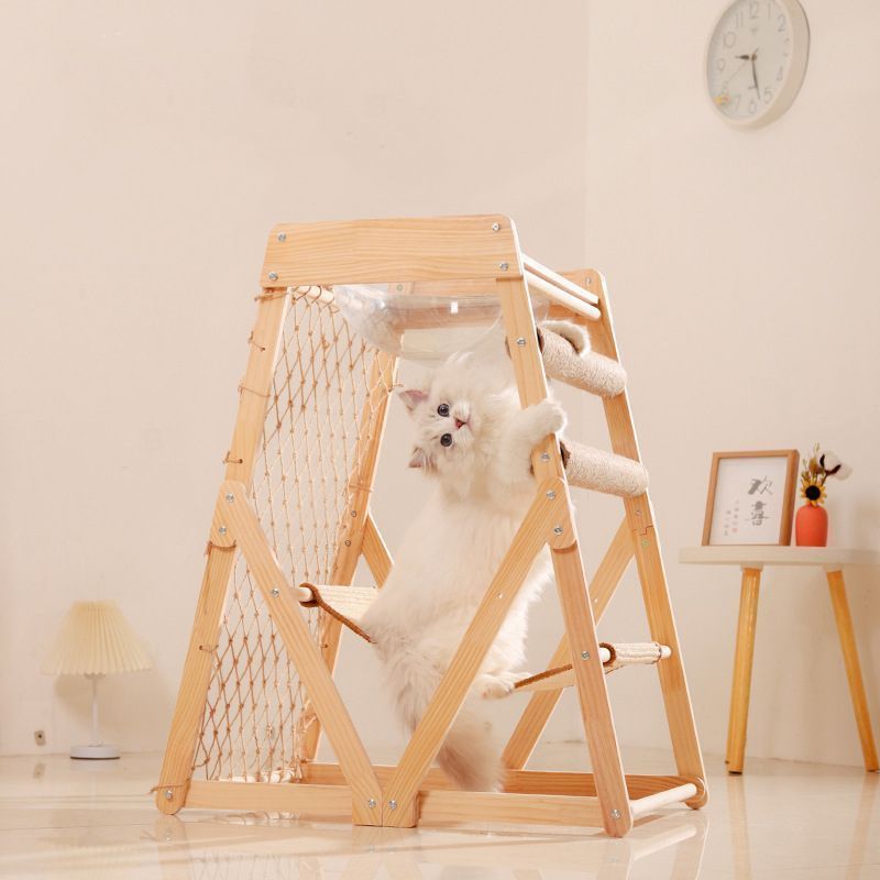 多機能木製キャットタワ木製 ネコタワー 猫ハウス 据え置き 猫部屋 猫タワー 猫爪とぎ 爪磨き 爪研ぎ 運動不足消 猫おもちゃ 猫の遊び場 ペットグッズ