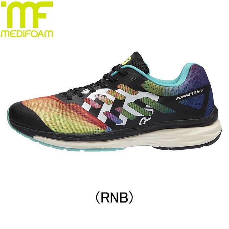 メディフォーム Medifoam RUNNERSHI 2 ランナーズハイ ランニングシューズ ジョギングシューズ 靴 メンズ 男性【mfr3000】陸上・ランニング用品 27.0cm (RNB)レインボー