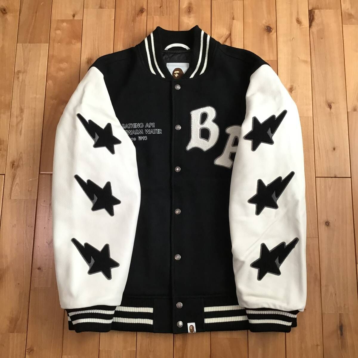 ビリオネアボーイズクラブ　袖レザー　スタジャン 黒　BBC BILLIONAIRE BOYS CLUB スタジャン MANASTASH×BILLIONAIRE CLUB