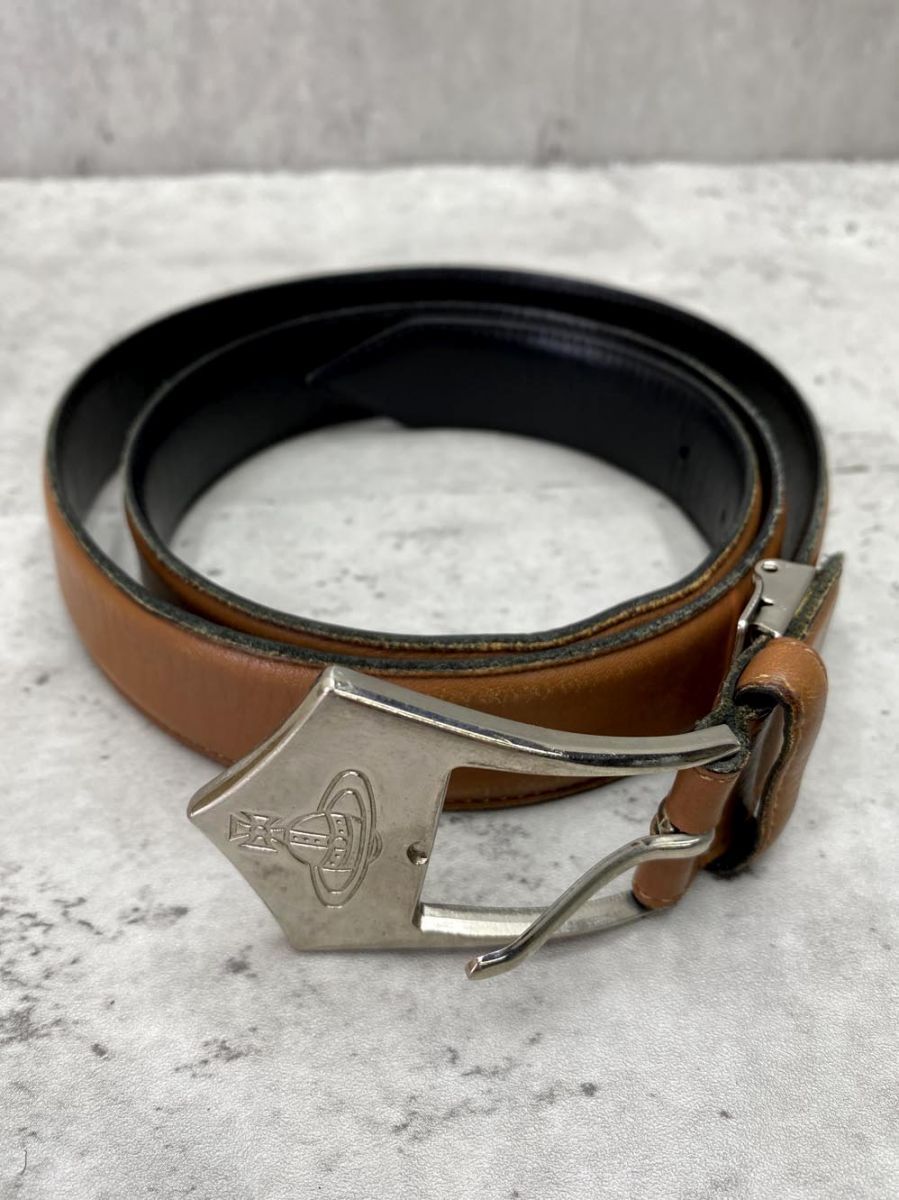 Vivienne Westwood ヴィヴィアンウエストウッド カービング ベルト 茶 メンズ