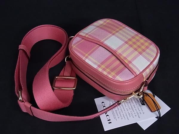 □新品□未使用□ COACH コーチ キャンバス×レザー チェック柄  