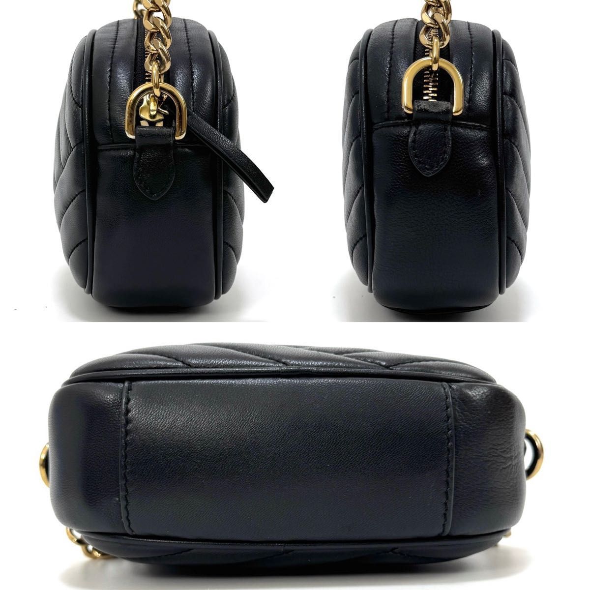 トリーバーチ　キラシェブロン　極美品　カメラバッグ　ショルダーバッグ　レザー TORY BURCH トリーバーチ キラ シェブロン カメラバッグ