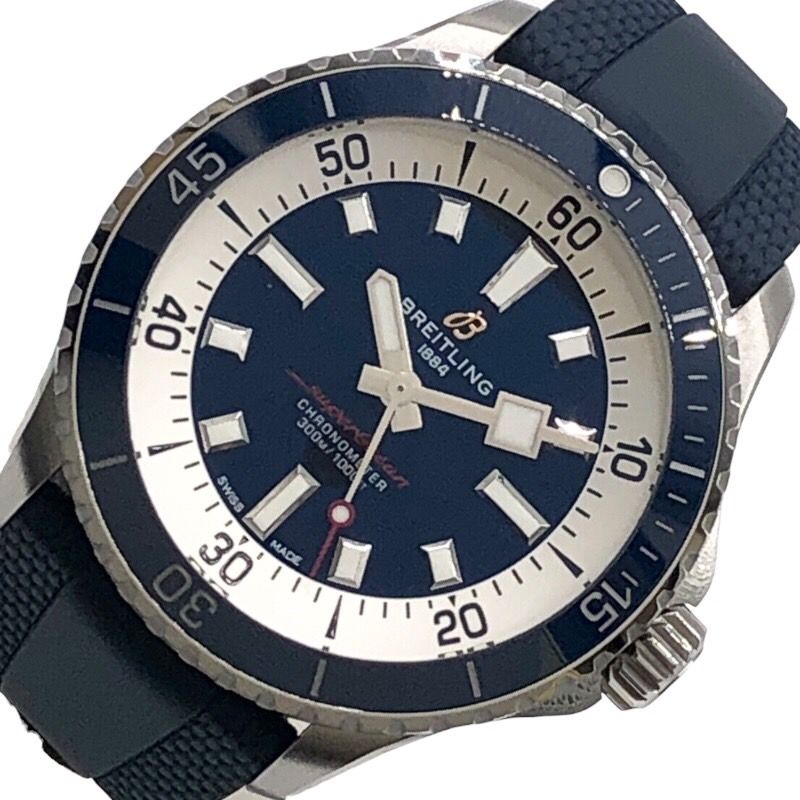 ブライトリング BREITLING スーパーオーシャンオートマチック42 A17375 ネイビー ステンレススチール ステンレススチール メンズ 腕時計