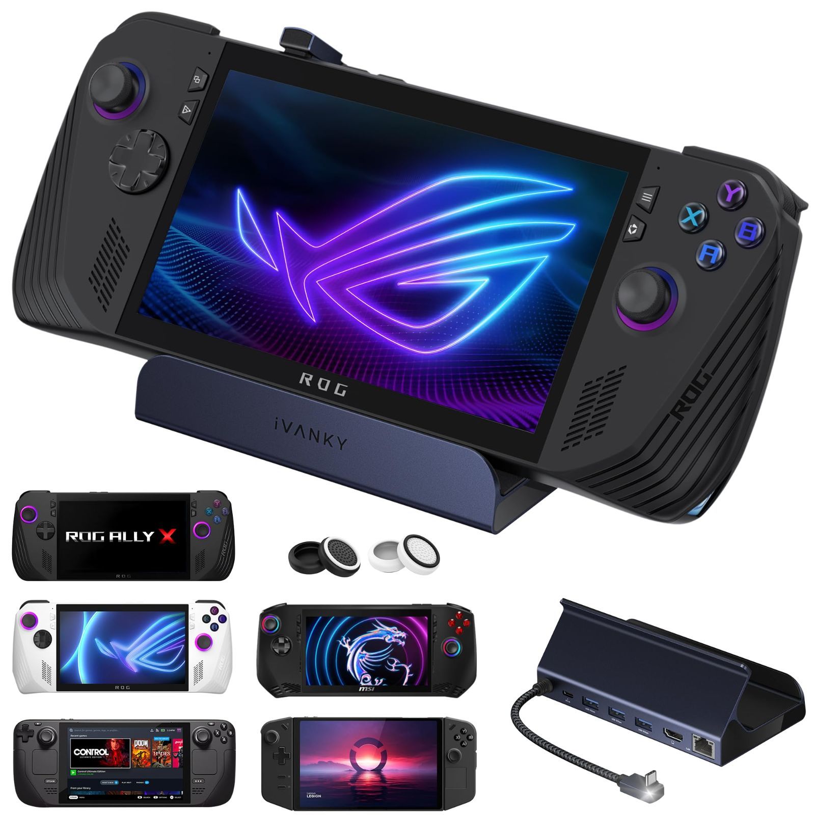 数量 Claw Switchドック ASUS ROG ROG OLED MSI Alloy用の8-in-1ハブドッキングステーション HDMI Deck ギガビットイーサネット USB Go Steam 3.0 Stream X Legion Ally