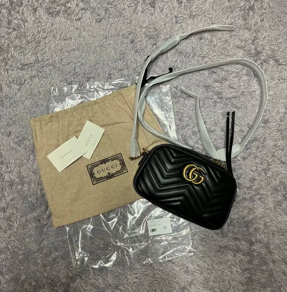 GUCCI グッチ 447632 マーモント マトラッセ チェーン クロスバッグ ブラック スモール