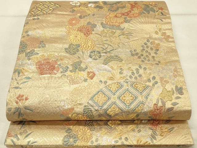 平和屋着物○九寸名古屋帯 荒磯 金銀糸 正絹 逸品 DAAU5499ps