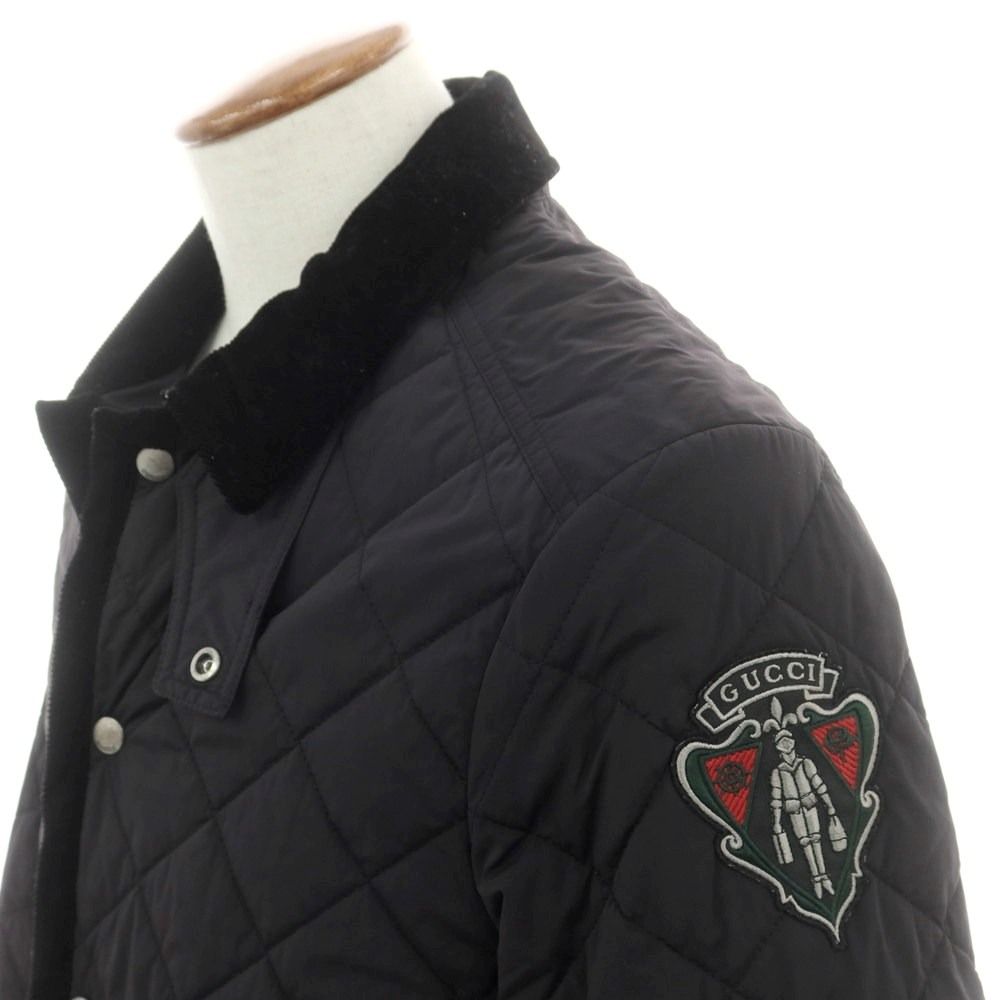グッチ GUCCI ナイロンポリウレタン 中綿 キルティングブルゾン ブラック サイズ46 メンズ