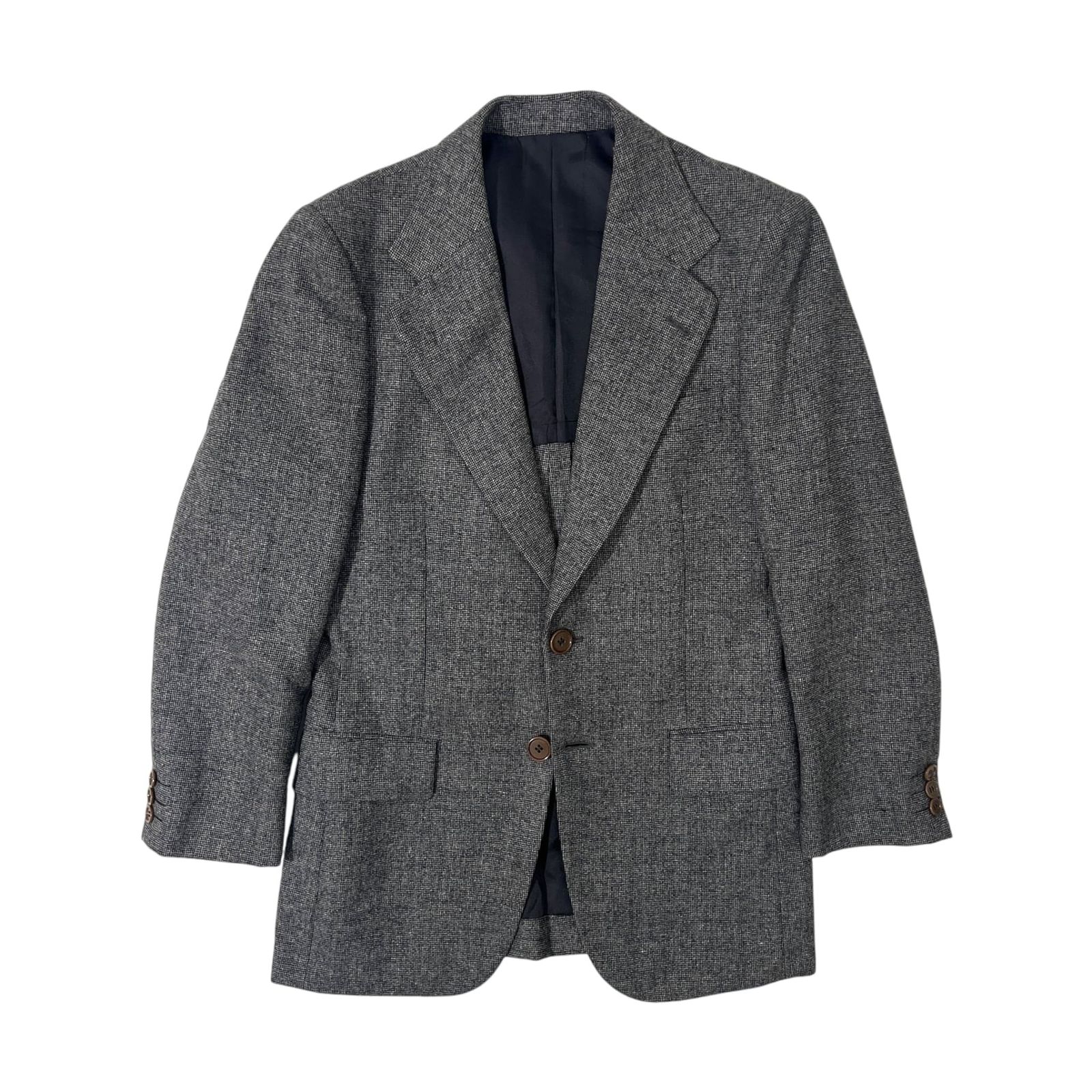 VAN JAC ヴァンヂャケット 2B  テーラードジャケット 160-81-70/ブラック ホワイト/vintage 当時物