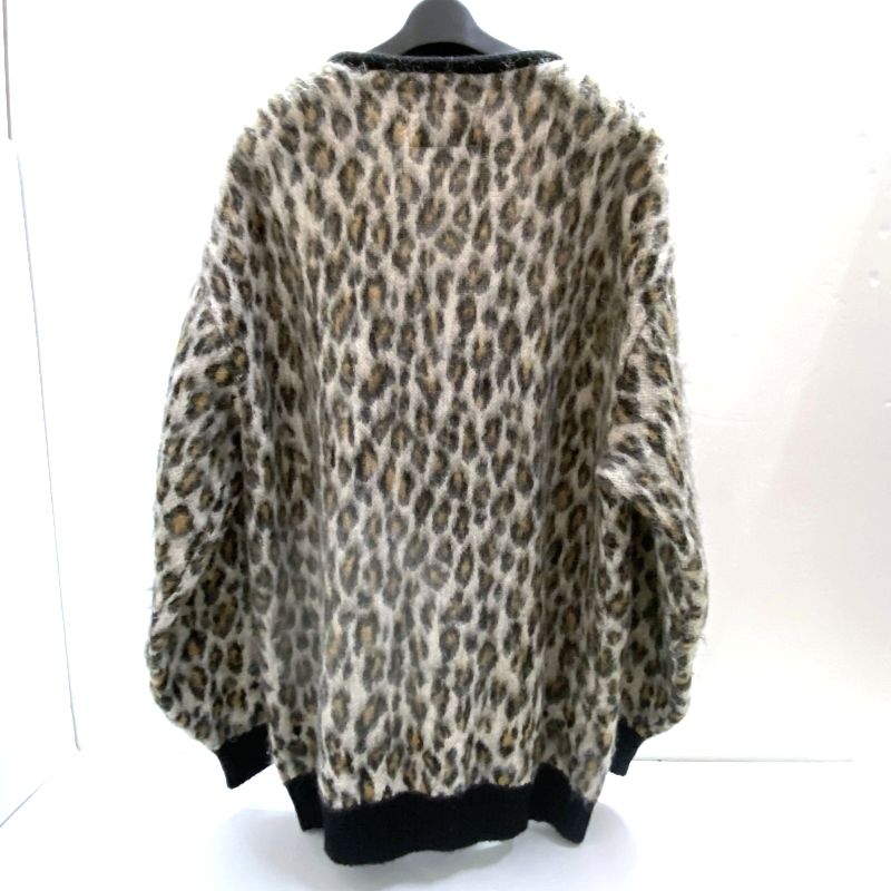 03w15357 WACKO MARIA 22AW LEOPARD MOHAIR KNIT CARDIGAN
