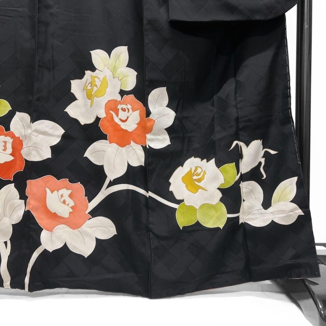 ♥極美品！♥オンリーワン♥至高の輝き♦『奇跡の青い薔薇』♦本格金箔振袖☞単品販売 F0111 格安激安/派手カッコイイ 白/ブルー(青色)/黒｜TAKAZEN