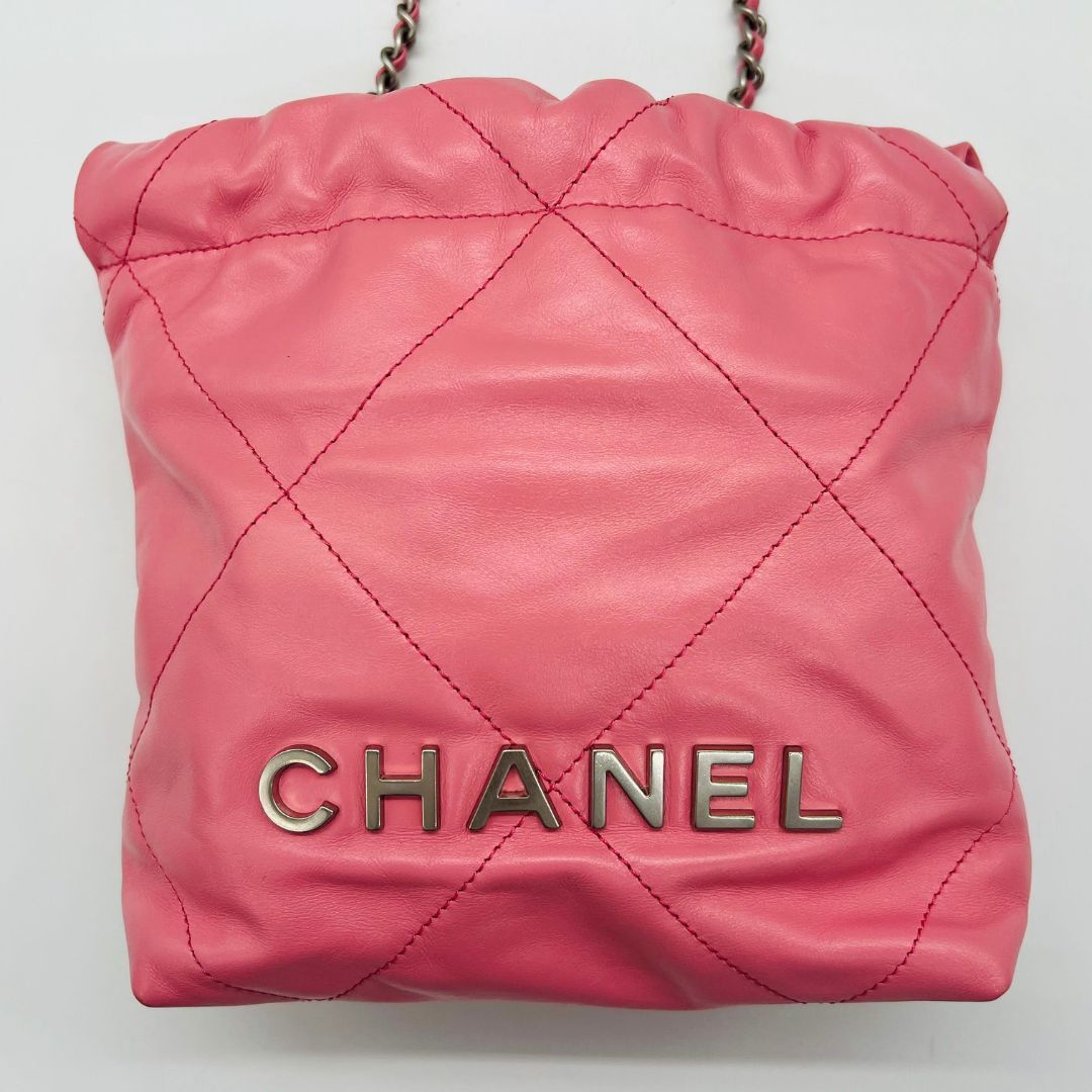 VINTAGE シャネル CHANEL22 ミニサイズ ピンク/G金具 シャネル シャネル22ミニ レザー チェーンショルダーバッグ