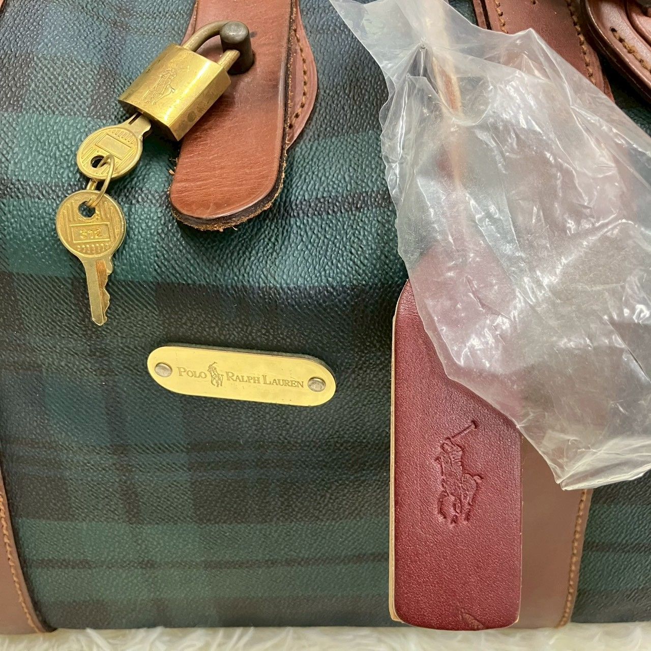 ポロラルフローレン ボストンバッグ 大容量 ブラックウォッチ チェック