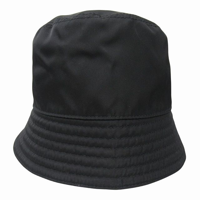 極美品 プラダ PRADA トライアングルロゴ ナイロン バケット ハット