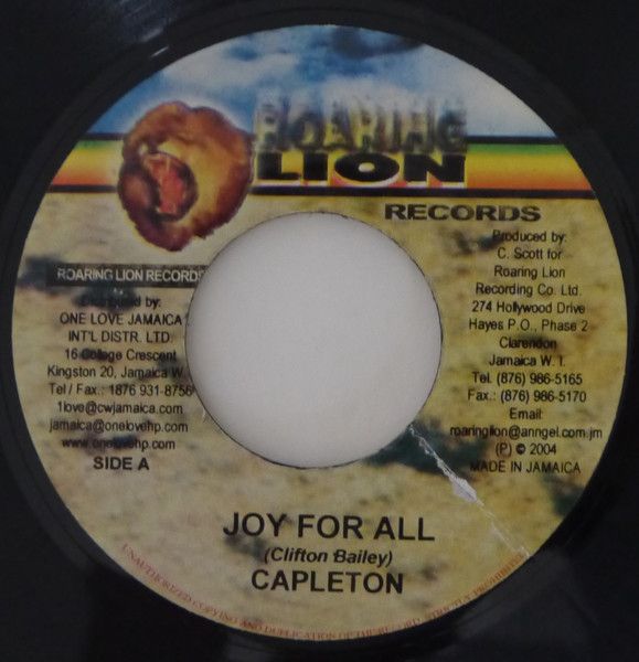 ジャマイカ7” Capleton / Prophecy Band Joy For All / Gal Gone