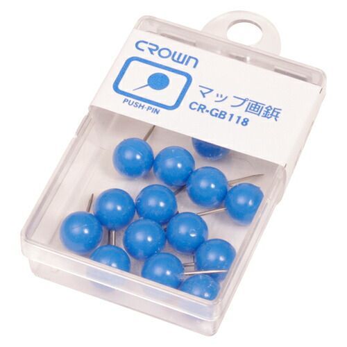 クーポン配布中-スーパー 対象 まとめ 画鋲 クラウン 画鋲 青 CR-GB118-BL 4953349058729 1個 ×80セット