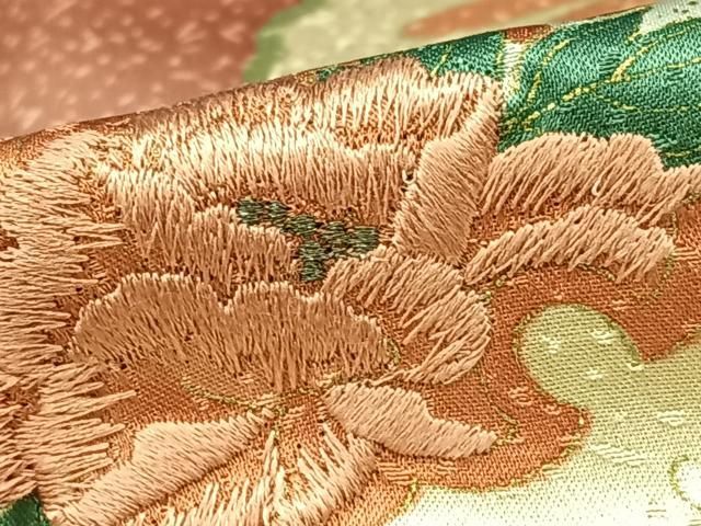 未着用　訪問着　総絞り　金彩　刺繍　雪輪　花模様　流水　着物　122a d 9b405e0b95ee2efeb0e069c5bb331c