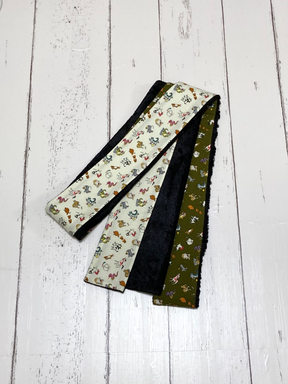 ︎秋冬 ︎角帯 男帯 フェイクファー×ブラック×干支 メンズ アニマル 十二支 黒 ユニセックス お正月 お祭り 法被 ルツボ る壺＋＋＋ WWW_MORNINGWALKER_COM