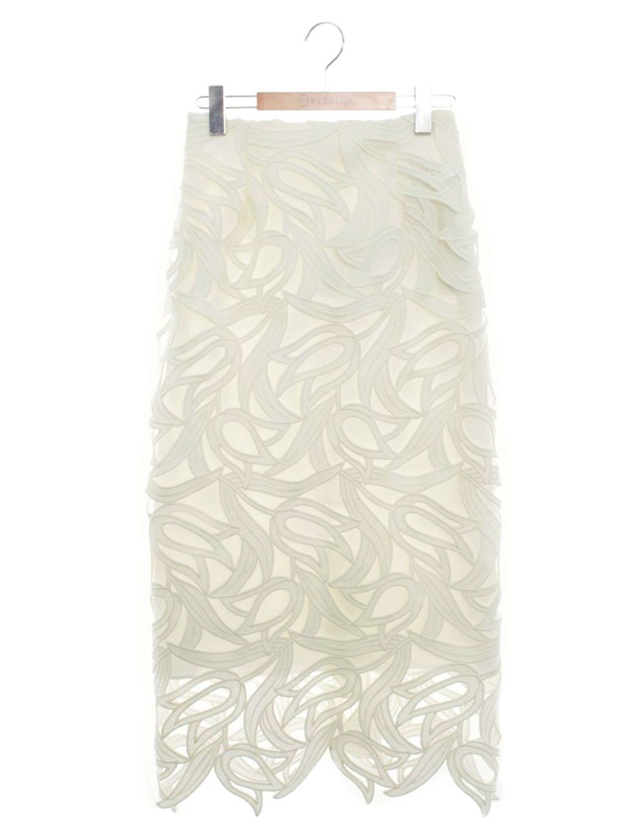 セルフォード CWFS191045 スカート 38 アイボリー チューリップ フラワーモチーフ IT4F52IQLDUM