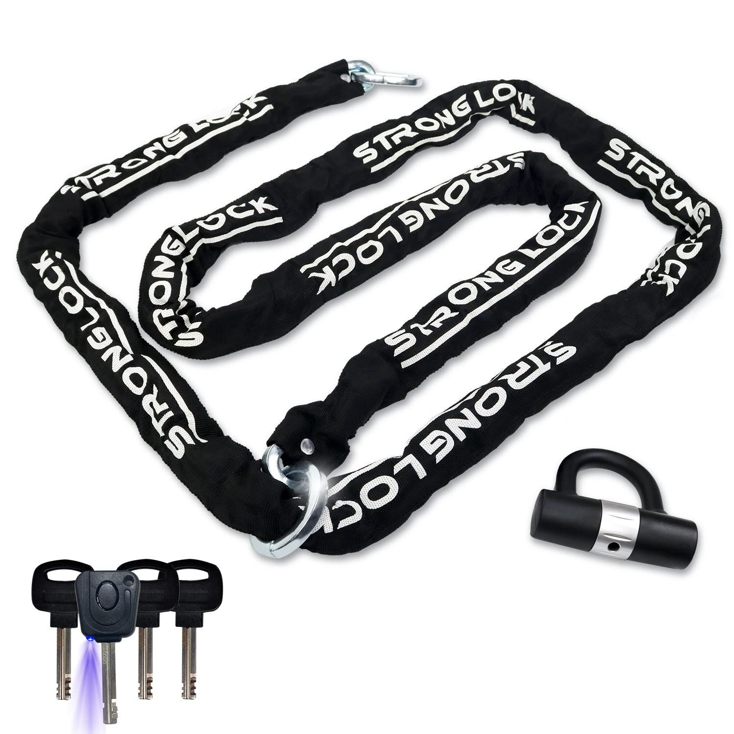 AKM バイクロック【高い耐切断性】極太チェーンロック φ(直径)10mm