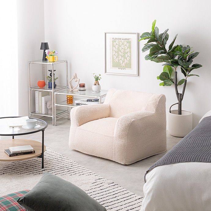 【最低価格】 幅71cm Mashu 1人掛けビーズソファ 海外限定。