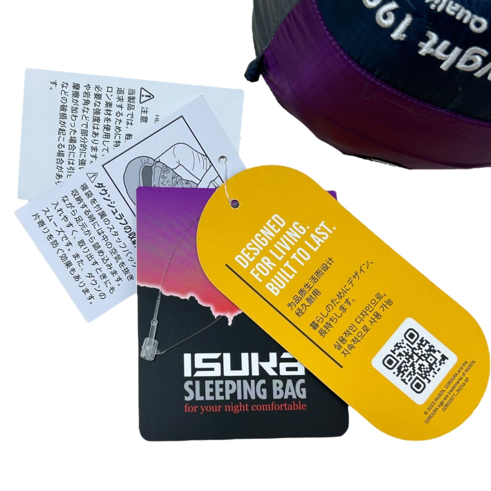 ISUKA】エアドライト190 ダウン90% 紫系 軽量 高機能 登山 キャンプ