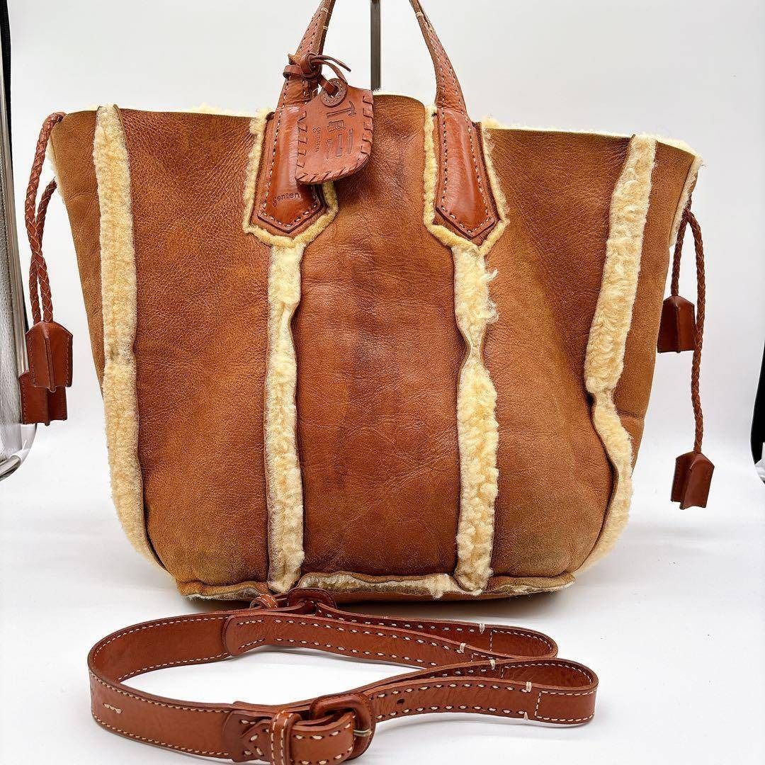 genten リバーシブル ムートン トートバッグ 肩掛け 2way A4 DECORATOM_COM_BR