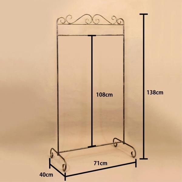 ハンガーラック アンティーク調 レトロ 雰囲気 おしゃれ ヨーロピアン 北欧 ガーリー 姫系 ロマンチック フェミニン かわいい コート スカート ハンガー 置き型 akz-sa885380