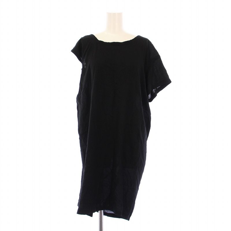 ANN DEMEULEMEESTER アシンメトリー ワンピース ブラック 34 ANN DEMEULEMEESTER アシンメトリー ワンピース ブラック 34