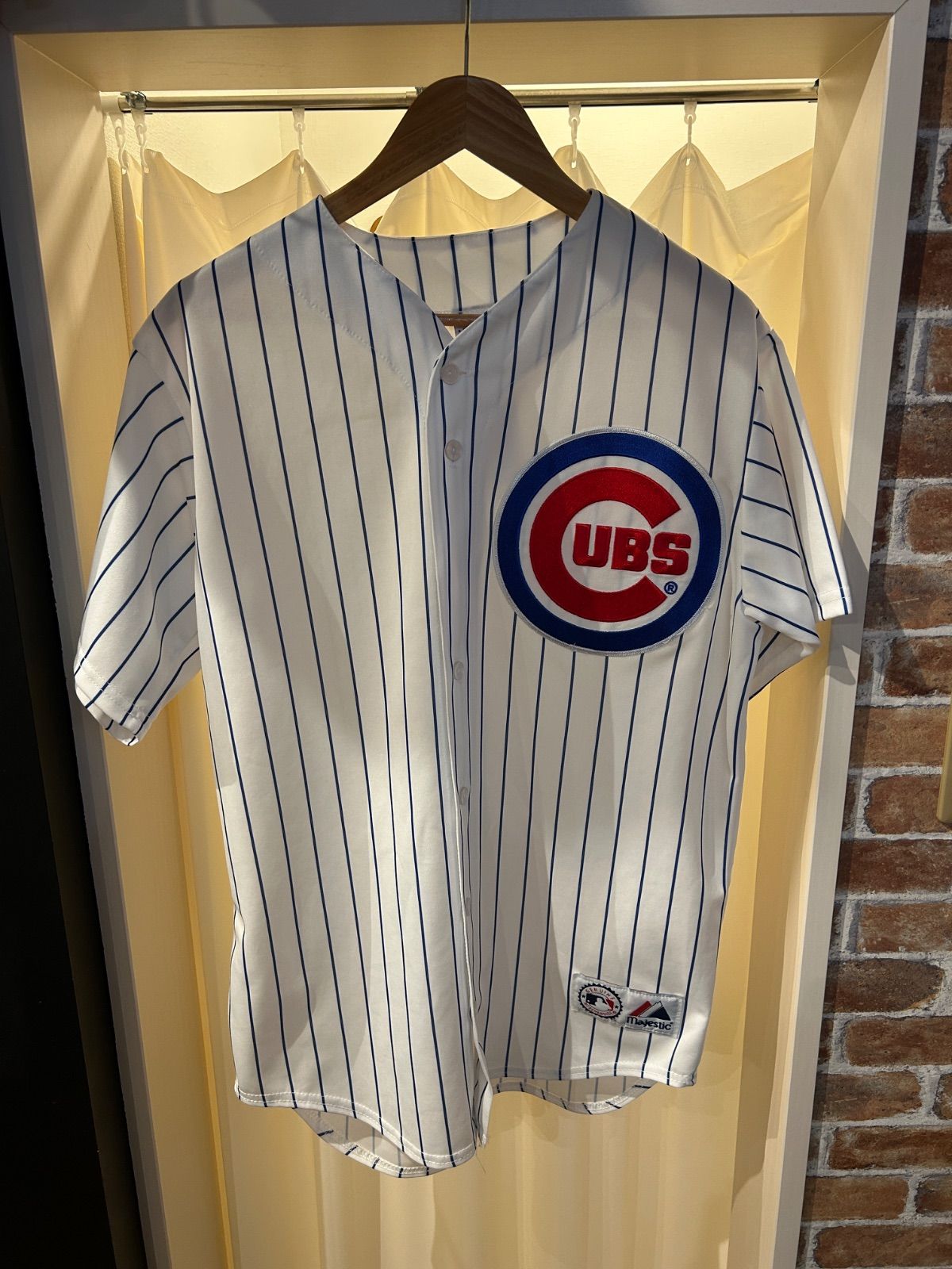 シカゴ カブス MLB ゲームシャツ ビッグロゴ ユニフォーム サイズM ホワイト ブルー A-121