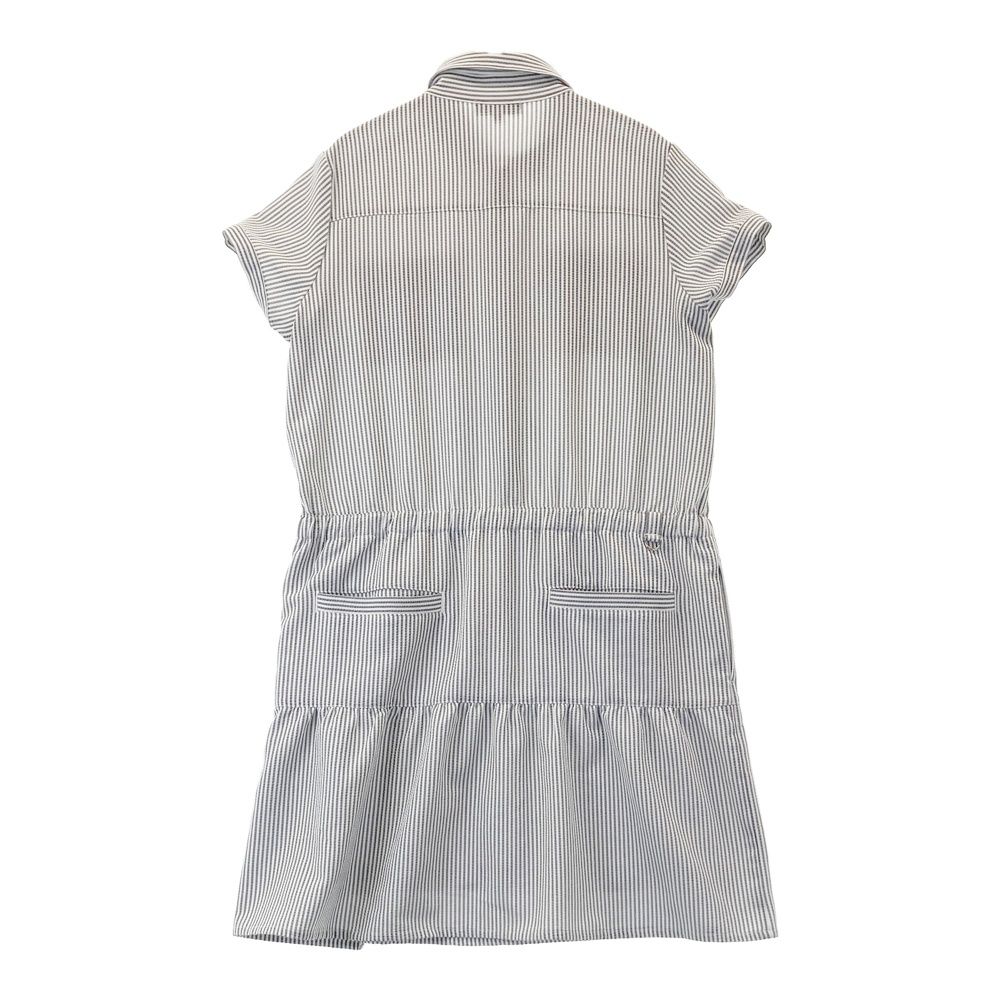 【期間限特別価格】 サイズ LL CALLAWAY キャロウェイ モデル 袖ロゴ シアサッカー 半袖ワンピース ストライプ柄 グレー系 240101537910 ゴルフウェア レディース ストスト 口コミ