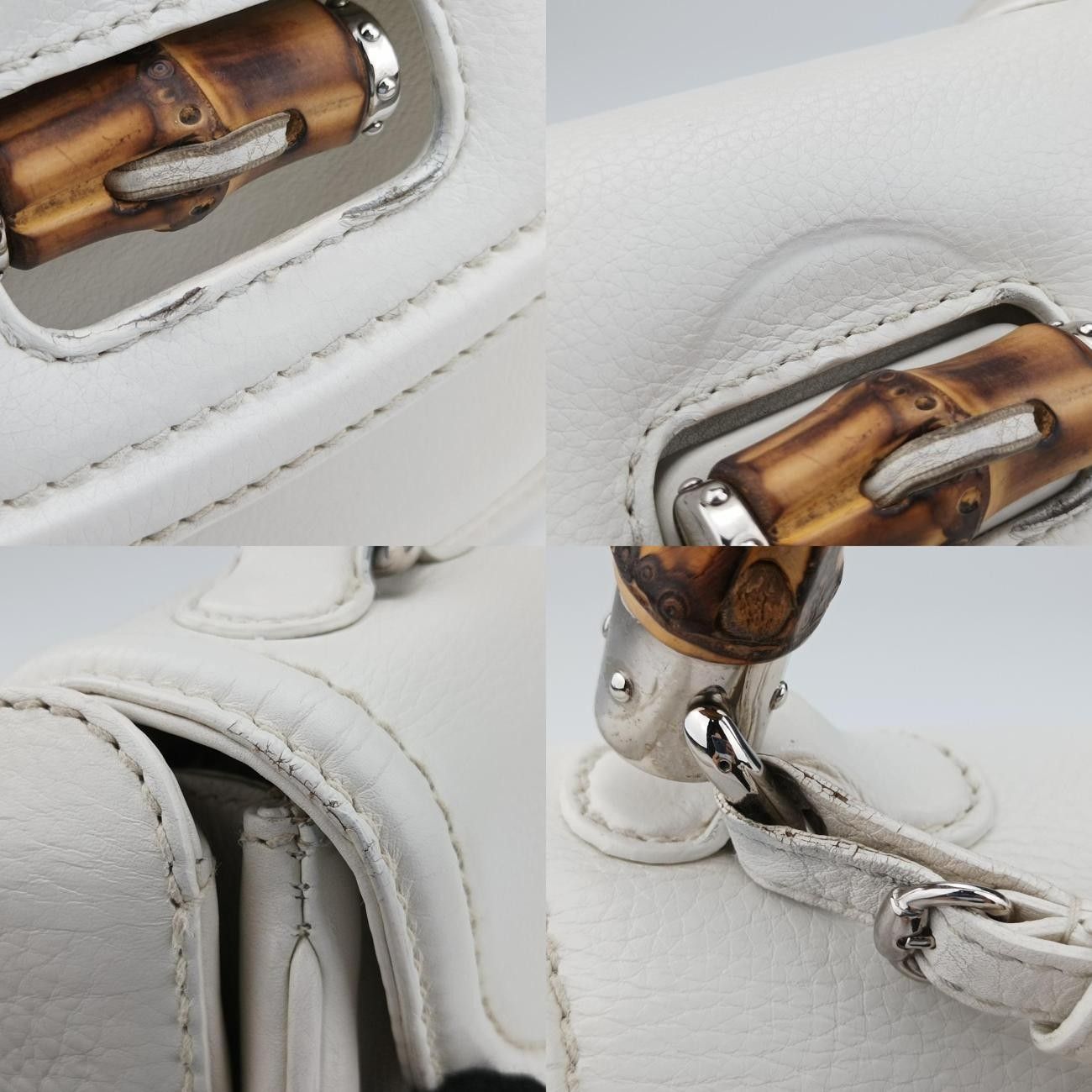グッチGucciニューバンブーホワイトレザー240242A6216140