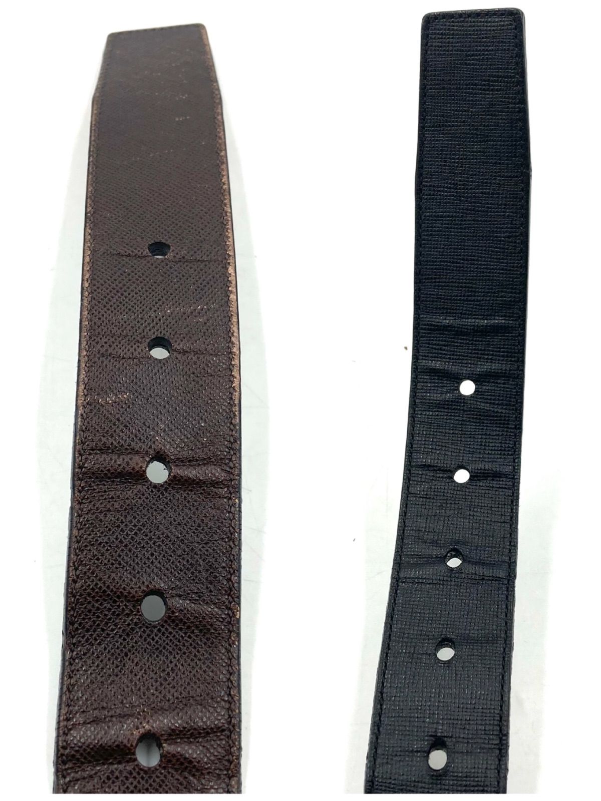 コーチ リバーシブル シンプル ブラックxブラウン バックル回転 レザー