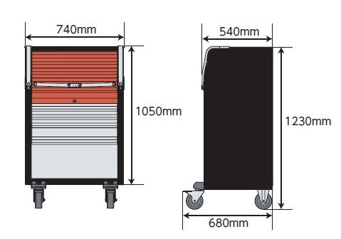 KTC ローラーキャビネット 8段8引出し EKX-118