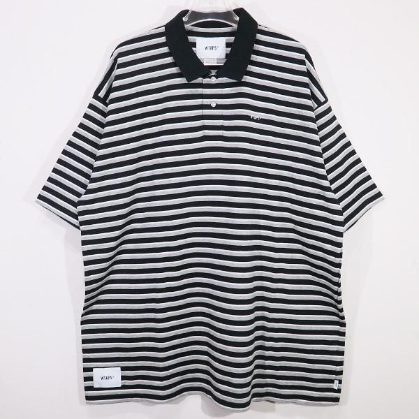 WTAPS ダブルタップス 20SS VASQUE POLO SS 02/SHIRT.COTTON 201ATDT-CSM36 バスク ポロ  ショートスリーブ シャツ コットン ブラック ボーダー 半袖 - メルカリ